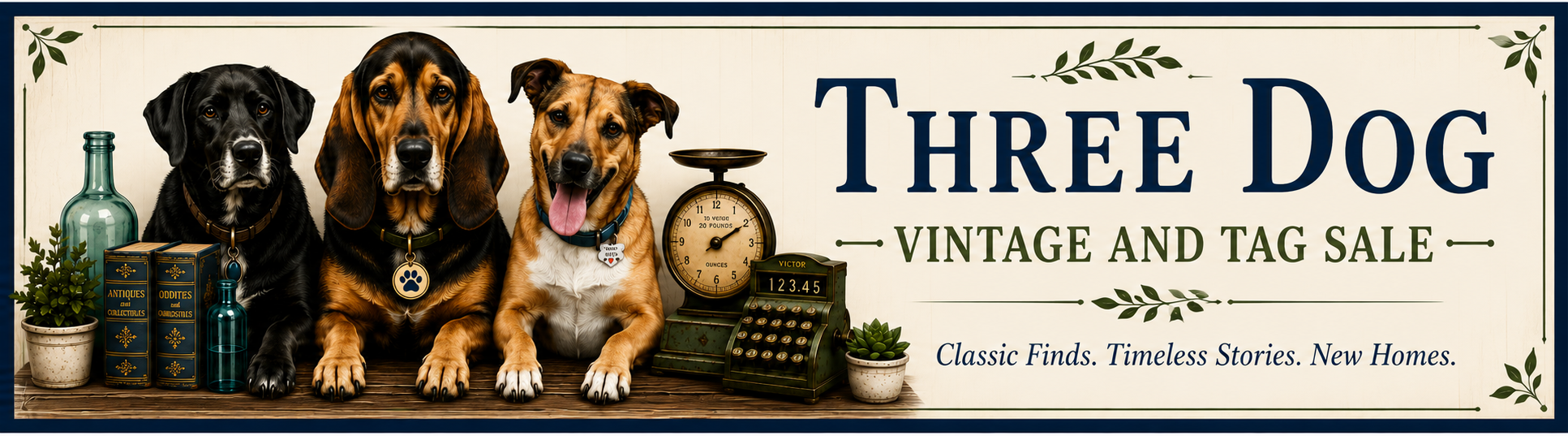 Three Dog Vintage and Tag Sale — Classic Finds. Timeless Stories. New Homes.